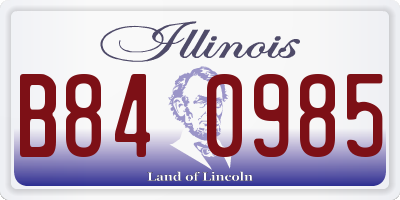 IL license plate B840985