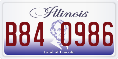 IL license plate B840986