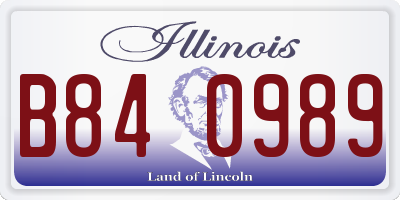 IL license plate B840989