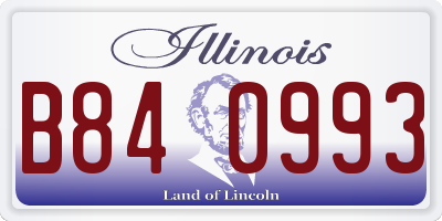 IL license plate B840993