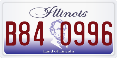 IL license plate B840996