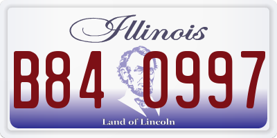 IL license plate B840997