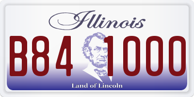IL license plate B841000