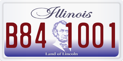 IL license plate B841001