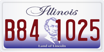 IL license plate B841025