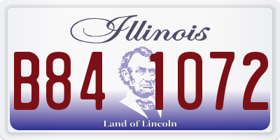 IL license plate B841072