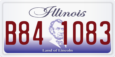 IL license plate B841083