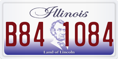 IL license plate B841084