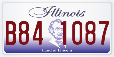 IL license plate B841087