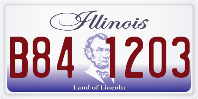 IL license plate B841203