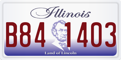 IL license plate B841403