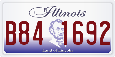 IL license plate B841692
