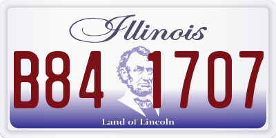 IL license plate B841707