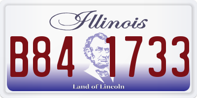 IL license plate B841733