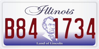 IL license plate B841734