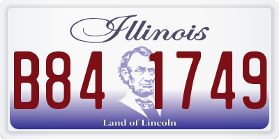 IL license plate B841749