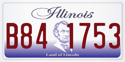 IL license plate B841753