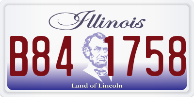 IL license plate B841758