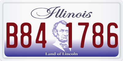 IL license plate B841786