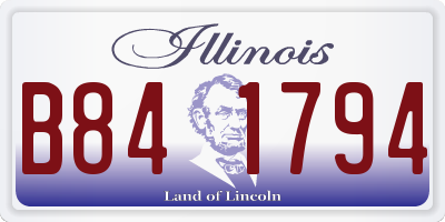 IL license plate B841794
