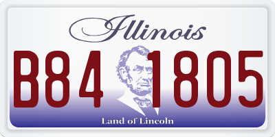 IL license plate B841805