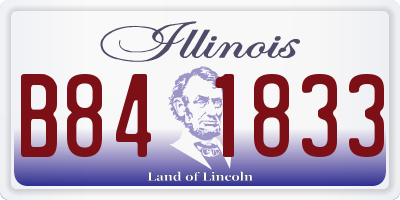 IL license plate B841833