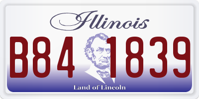 IL license plate B841839