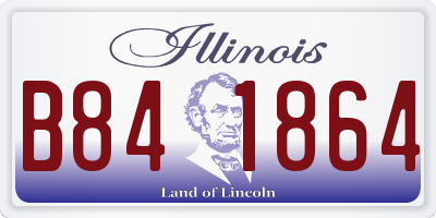 IL license plate B841864