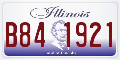 IL license plate B841921
