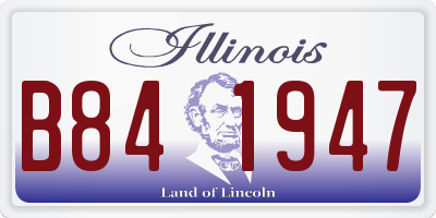 IL license plate B841947