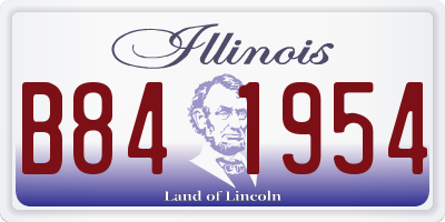 IL license plate B841954
