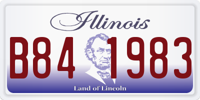 IL license plate B841983