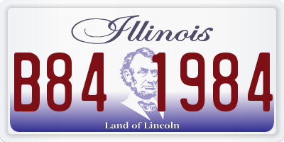 IL license plate B841984