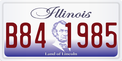 IL license plate B841985