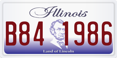 IL license plate B841986