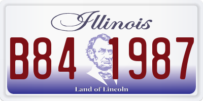 IL license plate B841987