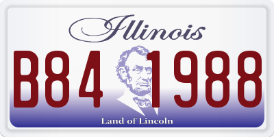 IL license plate B841988