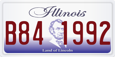 IL license plate B841992