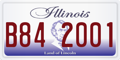 IL license plate B842001