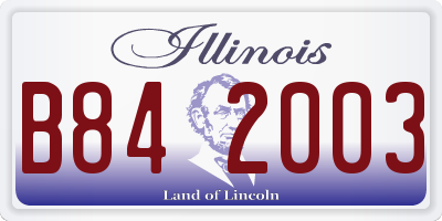 IL license plate B842003