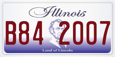 IL license plate B842007