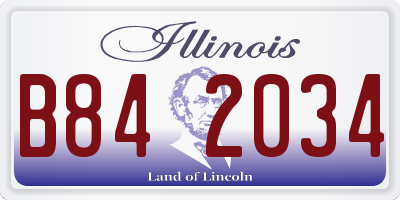 IL license plate B842034
