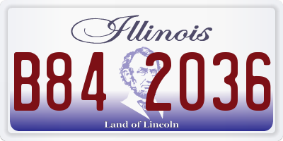 IL license plate B842036
