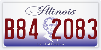 IL license plate B842083