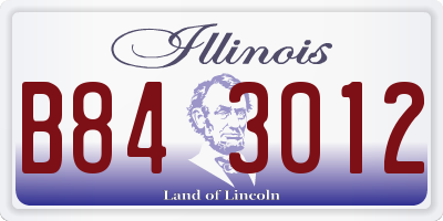 IL license plate B843012