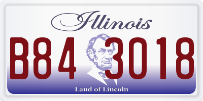 IL license plate B843018