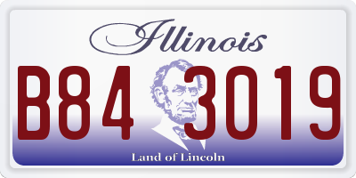 IL license plate B843019