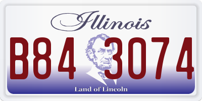 IL license plate B843074