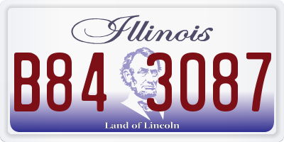 IL license plate B843087