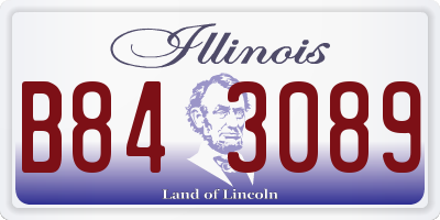 IL license plate B843089